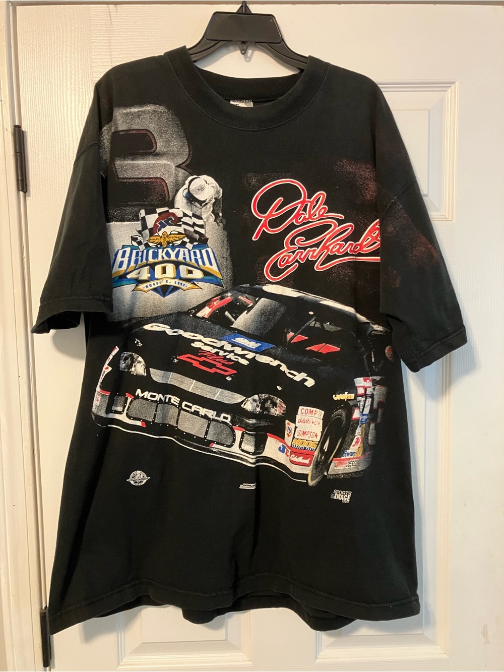 Vintage 1997 Dale Earnhardt Sr. Brickyard 400 NASCAR Black Shirt Mens Size XXL